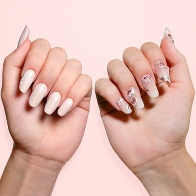 ongles mariée florales